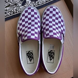 Vans Classic Purple Slip-On Checkerboard Shoe Women’s 8